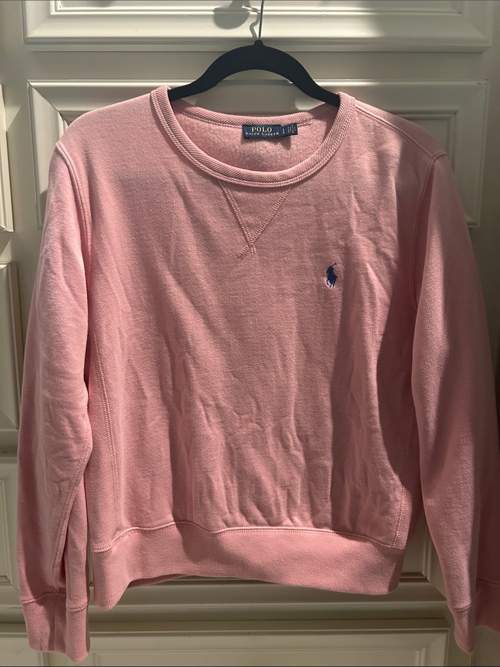Polo by Ralph Lauren Pastel Pink Crewneck Sweater with Pony Logo